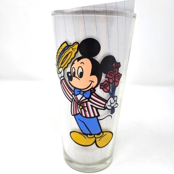 Vintage Mickey Mouse Minnie Mouse Pepsi Collector Series 1978 Disney Glass Cup - Picture 1 of 8